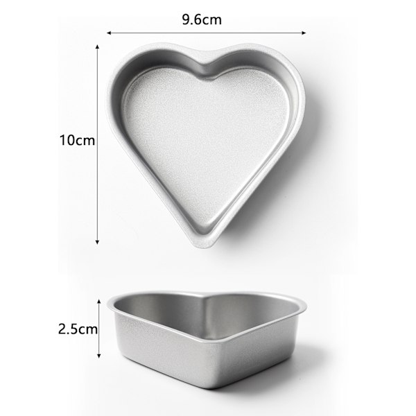 Non-stick Love Heart Jordbærform Kagebakke Bagning Ost Brød Bakke Jelly Pudding Form Køkkentilbehør（kærlighed，sølv）