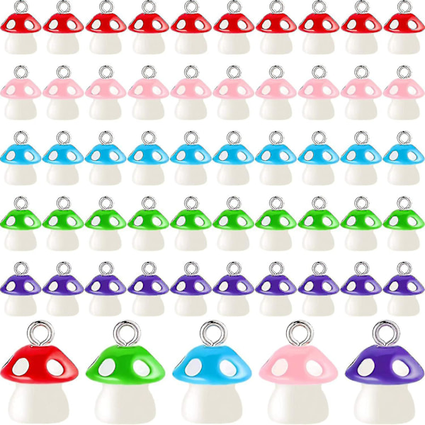 Mushroom Riipus Charm Resin Korut Charm Tee itse riipus, 50 kpl
