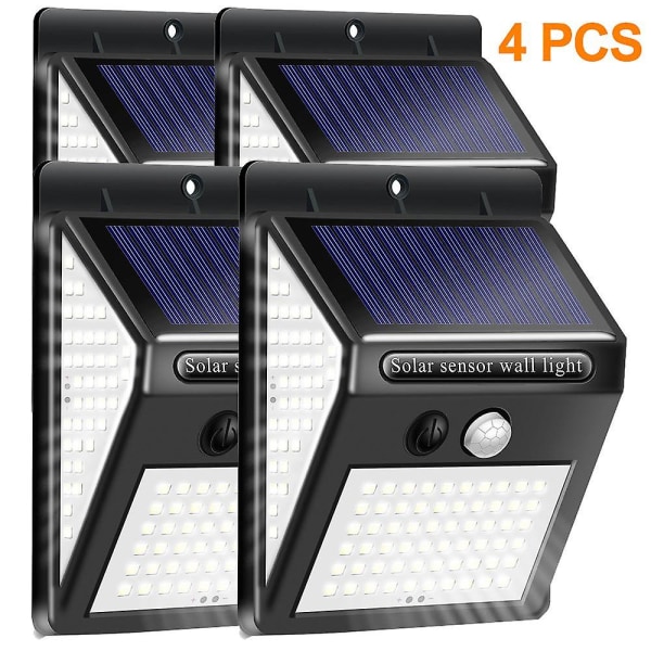 Solar induksjon vegglampe|4 stk Solar vegglampe-140Led