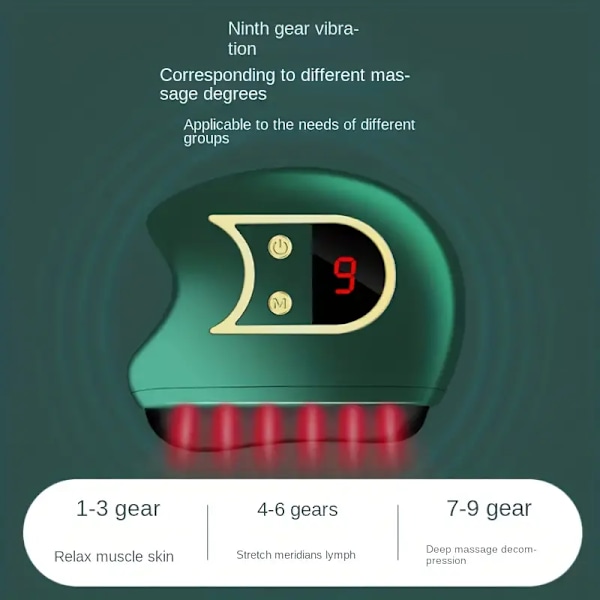 Elektrisk GuaSha-brett, Meridian Brush Massager Gua Sha-instrument, ni-trinns justering