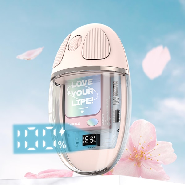 Bluetooth-mus, transparent, stille mus med USB-mottaker, oppladbar, bærbar mus for bærbar PC, PC, nettbrett, 32,8 fot overføringsrekkevidde