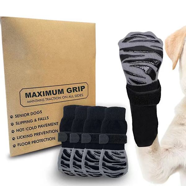 4-pack halkfria strumpor för hundar, hundstrumpor, hundskor vinter, hundskor tasskydd, XL