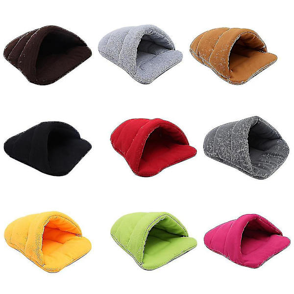 Tykk fleece, varm hund, katt, telt, grotte, seng, tøffelform, sovepose for kjæledyr（XS，Blue Sky）