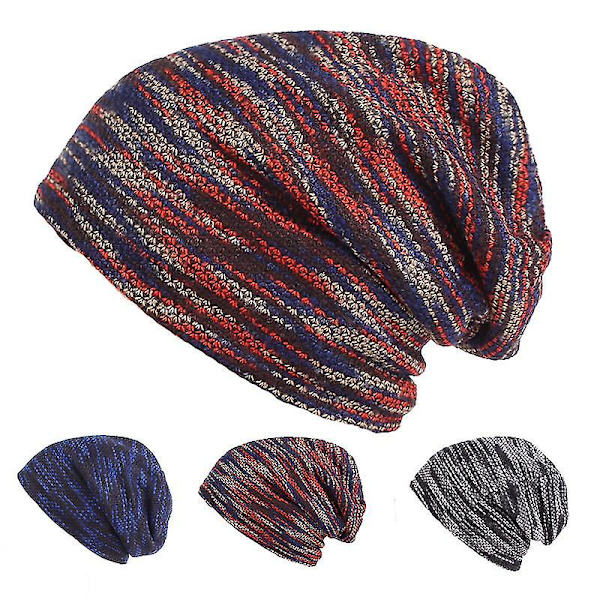 Strikket Beanie Vinterhue Herre Skull Beanie Mask Beanie Varm Løs Blød Hat