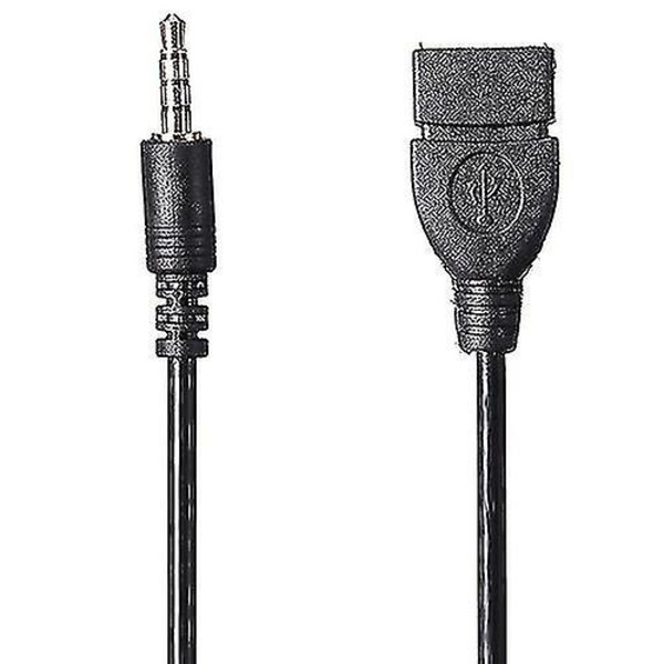 3,5 mm han audio aux-in-jack til usb 2.0 type A hun Otg konverter kabel
