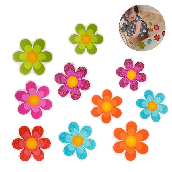Halkfritt klistermärke | 10 st tecknad blomma halkfri klistermärke