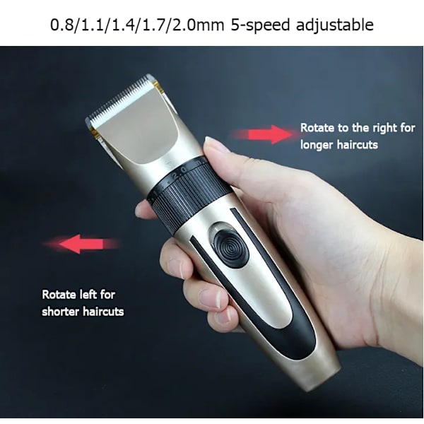 Professionell elektrisk hårtrimmer för män med keramiska blad – Precisionshårstrimmer och stylingverktyg