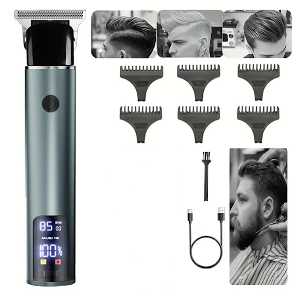 Ammattimainen sähköinen hiustenleikkuri, Contour Trimmer Shaver -hoitosarja, LED-näyttö, hiljainen, ohjainkampoilla, langaton parranleikkuri