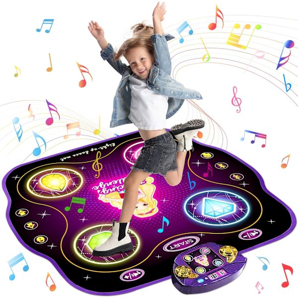 Dansematte for jentegaver: Beste dansematte med Bluetooth-musikk, dansefester, festutstyr, leker for gutter og jenter i alderen 3, 4, 5, 6, 7, 8, 9 og 10 år