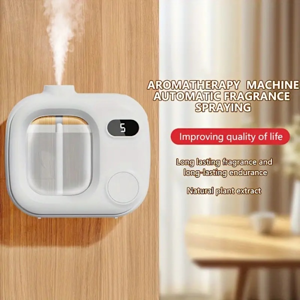 Automatisk aromaterapimaskin, langvarig deodorant toalettdeodorant for soverom, luftfrisker, kontor soverom toalett essensiell kunstdekorasjon