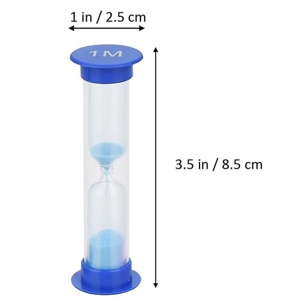 Sand Clock Timer 6 stk Fargerikt sandglass 10/5/3/2/1 min/30 sek