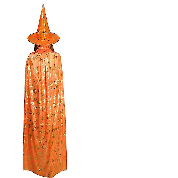 Aikuisten lasten Halloween-asu Pronssoiva viitta Cape Hat Girls Boys Co Z（150cm，kaikenvärinen hattu 1kpl）