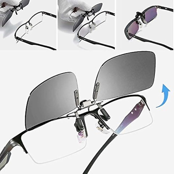 1 Pack, Clip On Flip Up polariserad lins för UV-skyddande solglasögon
