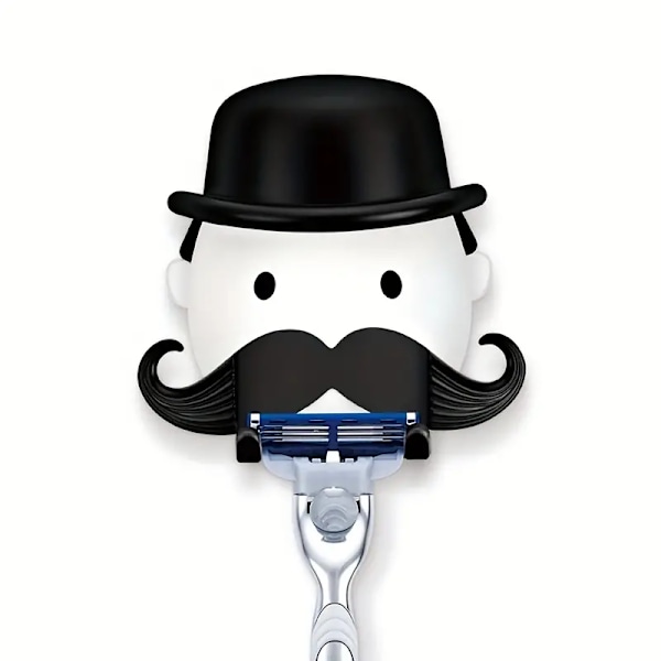 Mustaschformad rakhylla, väggmonterad rakförvaringsställ, badrumstillbehör, fars dag-present