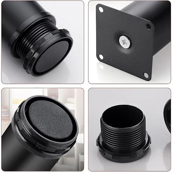 4 delar justerbara möbelben, soffben i rostfritt stål, bordsfötter, justerbar höjd 0-10 mm, 50*60 mm svart