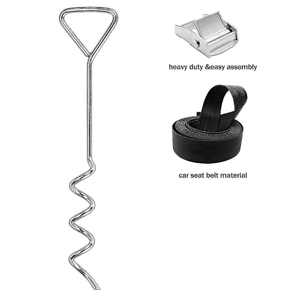 Heavy Duty trampolinankarsats Markankare Vindstakar med rep Universal studsmatta Tie Downs Stålstakes Ankarsats för studsmattor