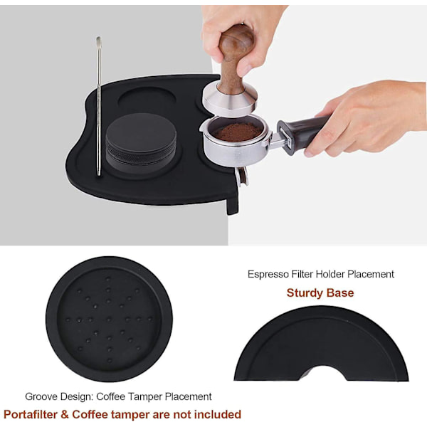 Kaffetampemåtte Antiskridmåtte med kantbeskyttelse, 21*15cm
