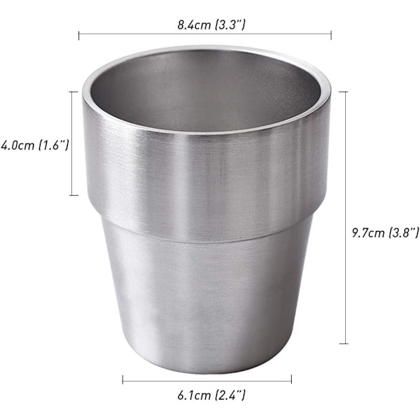 Rostfri mugg 10oz Metallkopp Dubbelväggig Drickkopp för BBQ/Hem/Kontor/Fest/Körning