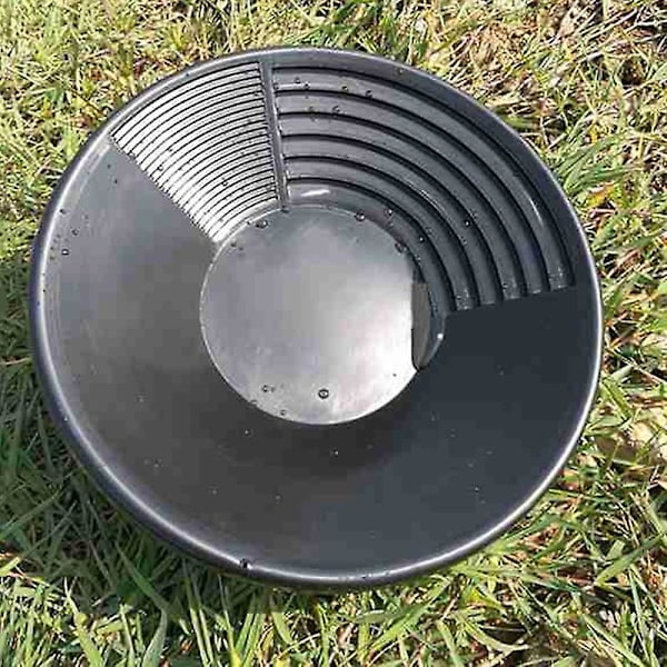 2 stk Plastic Gold Basin Minedrift Uddybning Prospektering for Sand Guld Mining Vask Guld Panorering Udstyr（Sort）