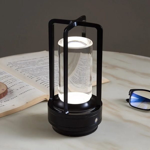 Trådløs dimbar LED-batteribordlampe berøringsbordlampe stue nattbordlamper tre-farget lys