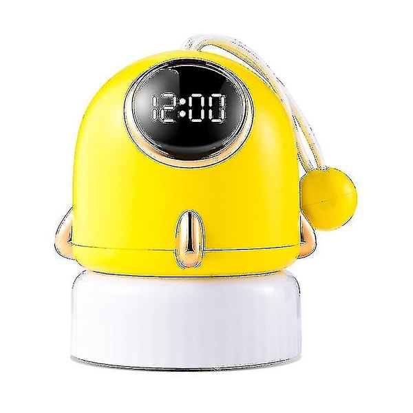 Nattlampa Projektor Handhållen Raket Väckarklocka Timer Bärbar Heminredning Present (Gul)