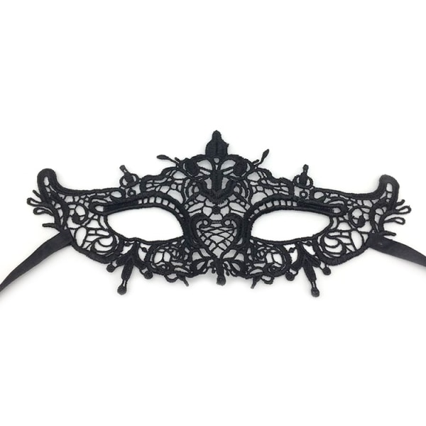 Sinknap 1 par gnistrande spets maskerad cover kvinnor venetiansk spets cover Fest bal Ball kostymtillbehör（svart，4）