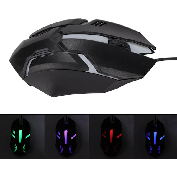 RGB Gaming Mus, 1600 DPI Computer Kablet Mus, Ergonomisk Gaming Mus, Farverige Lys, 3D Rullehjul, til Win10 8 7 til Win til Win XP
