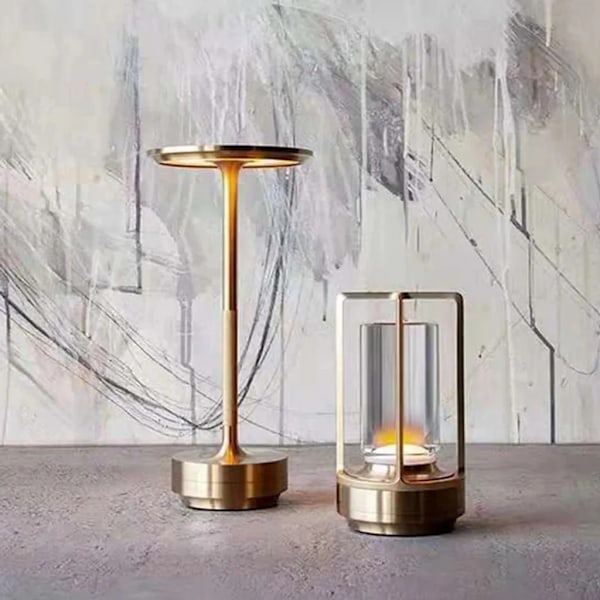 Trådlös dimbar LED-bordslampa touch bordslampa vardagsrum sänglampor trefärgat ljus
