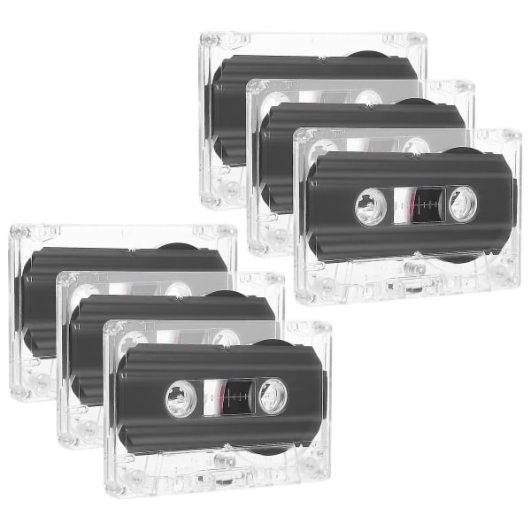 6 kpl tyhjiä äänikasetteja 60 minuutin tyhjiä kasetteja Tallennettavia kasetteja (10.00X6.40X0.80CM，Kuten kuvassa)