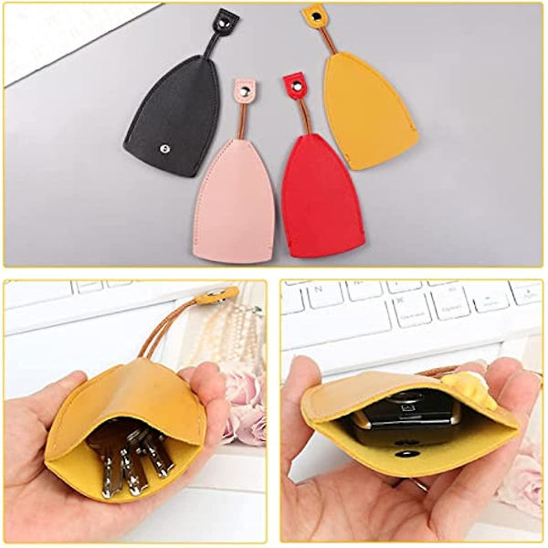 4st Nyckelfodral Case Pu-läder Cover Stor kapacitet Nyckelfodral Söt Kreativ utdragbar nyckelväska Inte lätt att glida Bilnyckelplånböcker för män kvinnor