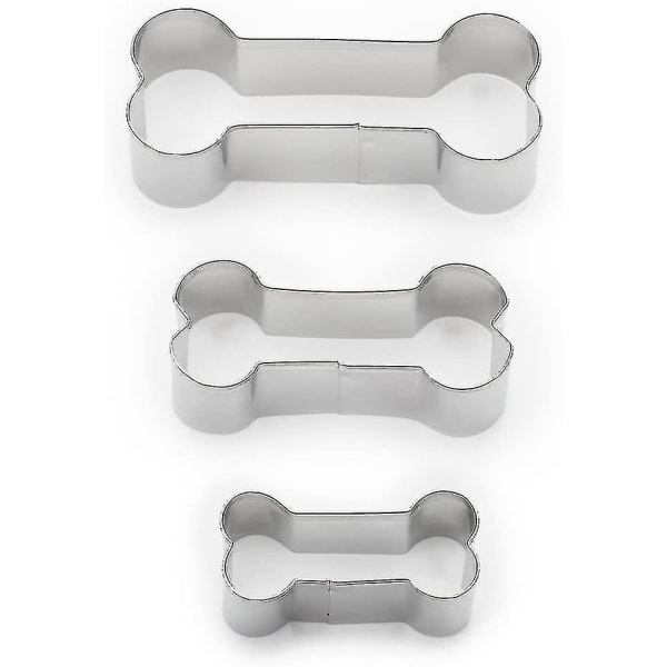 Dog Bone Cookie Cutter Set, rostfritt stål, 3-delat Xxf