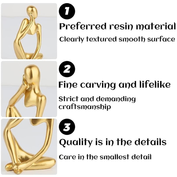 Modern Thinker Resin Statue, Xixiran 2 stykker Abstrakt Tænker Statue, Resin