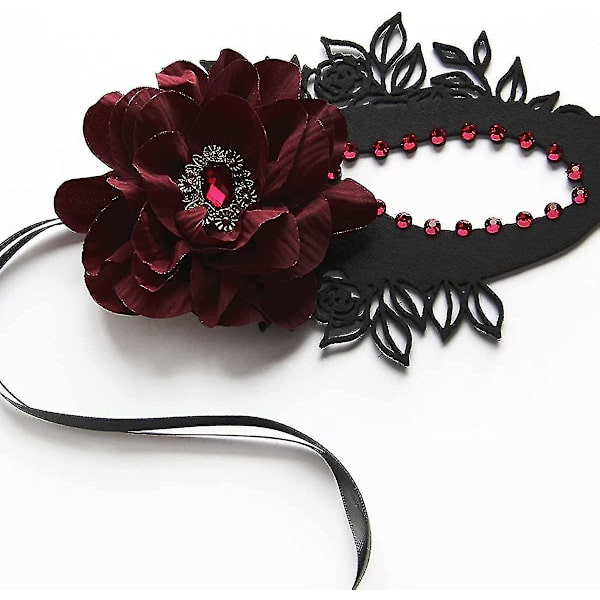 Maskeradmask venetianska masker Blomma halvansiktsmasker Kostymtillbehör för dansfester Karnevalbalbal Halloween Mardi Gras