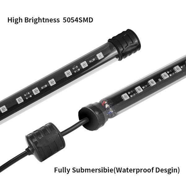 Akvarieljus, LED-ljus för akvarier, fjärrkontroll, färgglad färg, hög vattentäthet, LED-pärlor med hög ljusstyrka, förbättrad ljusstyrkedesign