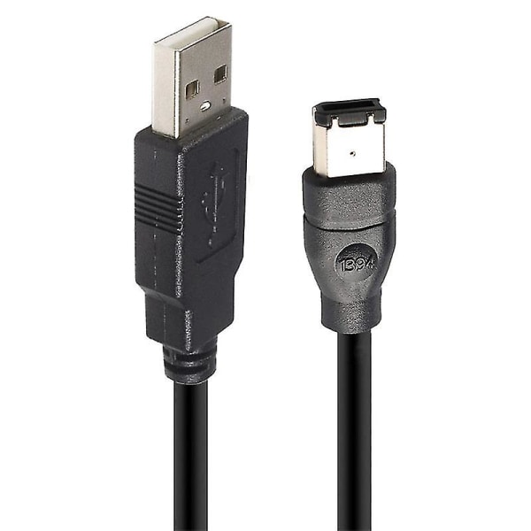 JUNSUNMAY 3m 480 Mbps Firewire IEEE 1394 6-pins hann til USB 2.0 hannadapter konverterkabel
