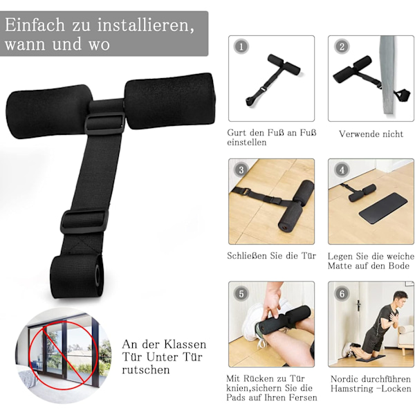 Justerbar hamstring curl-bånd, mageøvelse på treningsstudio, trening, reise