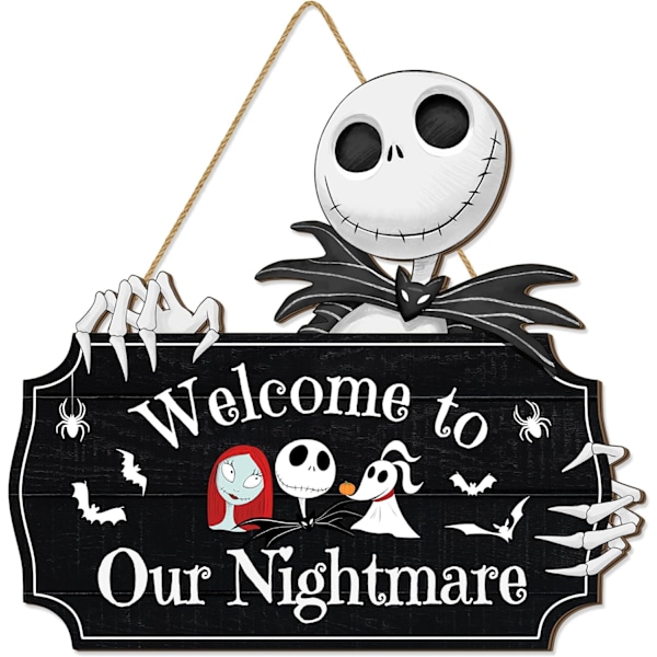 Halloween-kallo tervetulotoivotus - Halloween-kummitusmainen ovenkahvan koriste - Rustiikkinen puinen ripustettava ovenkranssi - Aavemainen puinen seinäkilpi - Kotijuhlat ulkona