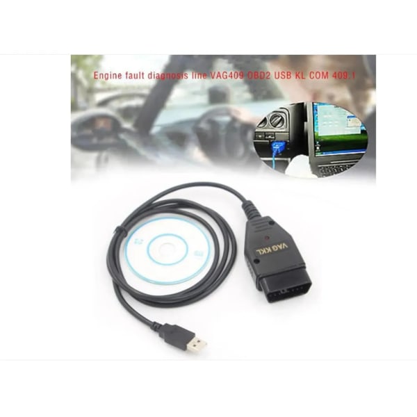 Bil OBD2 USB VAG-COM KKL 409.1 Gränssnittskabel Bil Audi För VW Kabel Diagnostisk Scanner Gränssnitt Säte Scan Tool Au Q8U4