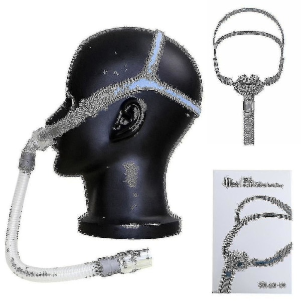 Bmc P2 neseputer Cpap-maske med hodeplagg Beltemaskeklips Kompatibel søvnsnorking og apné