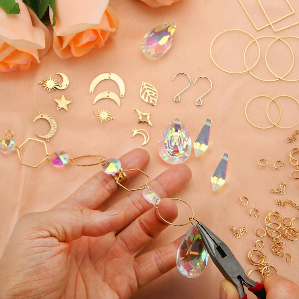 DIY Kristall Sol Fångare Kit för Inomhus Fönster - Sol Prisma Hängande Fönster Dekor