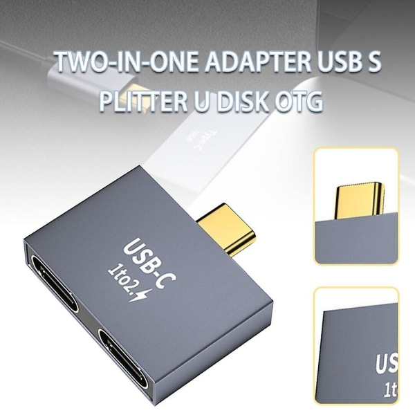 Ny Type-C Splitter USB C Han til Dual USB C Hun Oplader Conventer Adapter c