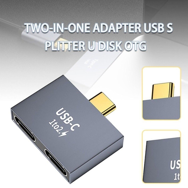Ny Type-C Splitter USB C Hann til Dual USB C Hunn Lader Conventer Adapter c