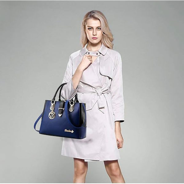 Vesker og håndvesker for kvinner Tote Skulder Crossbody Vesker med lang stropp avtakbar (Roserød)