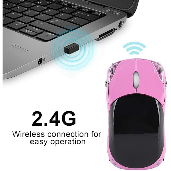 2.4G trådløs bilmus med USB-mottaker 1600DPI optisk mus for PC-datamaskin bærbar PC-nettbrett, høy søt mus for Win XP//Win7/ME/2000/for Mac OS
