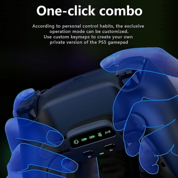 Bluetooth Gamepad för PS5 Combo Programmerbar bakåtknapp Tillbehörskontroll Svart（Vit）