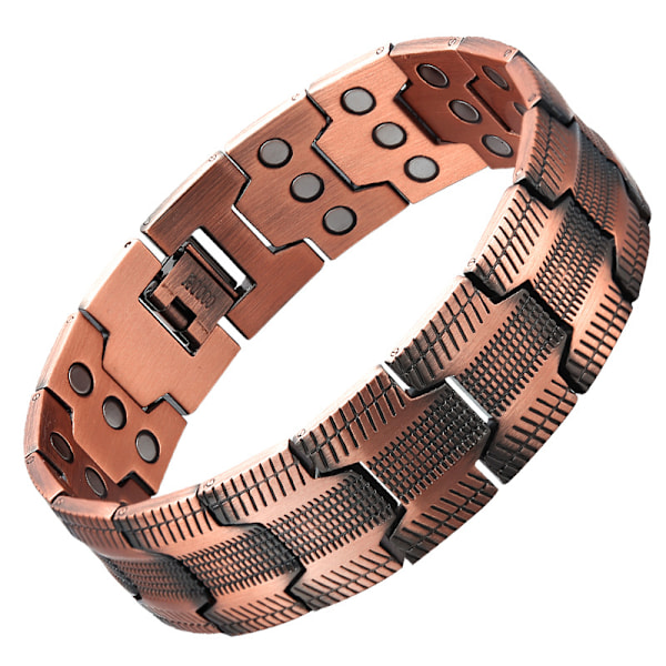 Kobberarmbånd for menn, ultrasterke magnetiske armbånd for leddgikt og leddsmertelindring, 99,99 % rent kobber, justerbart
