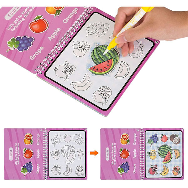 4 Magic Water Piirustuskirjaa Värityskirjat 4 Magic Pen baby opetuslelulla