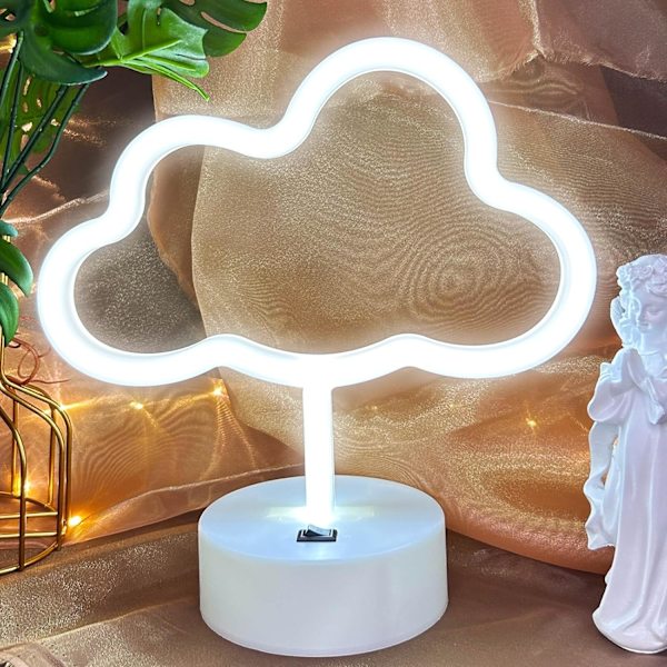 Cloud Neon Skilte Cloud Lys til Soveværelse, Hvid Led Cloud Lys Værelse Dekoration, USB/Batteridrevet Cloud Neon Lys, Æstetisk Neon Cloud Skilt Lampe