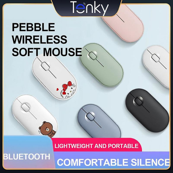 Komfortabel håndfølelse Pebble Mute Mouse M350 Bluetooth Dual Mode Trådløs Mus Fashion Light Lovely Multi-link Office Mus（A501）