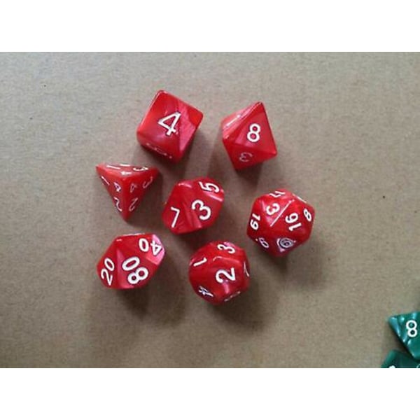 7ST polyedriska tärningar med påse grön set DnD RPG 4 6 8 10 12 20 D4-D20